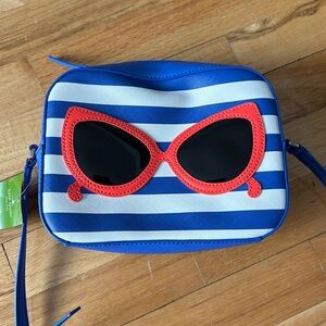 Kate Spade Make A Splash Sunglasses Blue White Crossbody Bag NWT